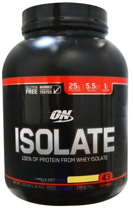 Optimum Nutrition, Isolate, Vanilla Softserve, 3.03 lb (1.38 kg) ,رياضات