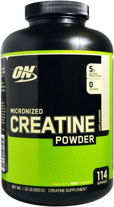 Optimum Nutrition, Micronized Creatine Powder, Unflavored, 1.32 lb (600 g) ,رياضات