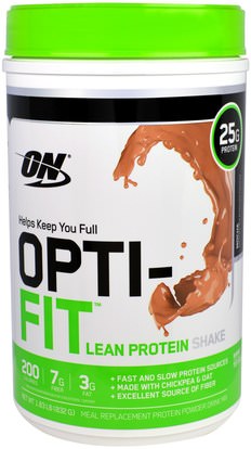 Optimum Nutrition, Opti-Fit Lean Protein Shake, Mocha, 1.83 lb (832 g) ,المكملات الغذائية، يهز البروتين، والرياضة