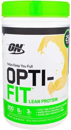 Optimum Nutrition, Opti-Fit Lean Protein Shake, Vanilla, 1.8 lb (816 g) ,المكملات الغذائية، يهز البروتين، والرياضة