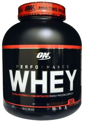 Optimum Nutrition, Performance Whey, Chocolate Shake, 4.3 lb (1.95 kg) ,رياضات