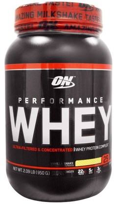 Optimum Nutrition, Performance Whey, Vanilla Shake, 2.09 lb (950 g) ,رياضات