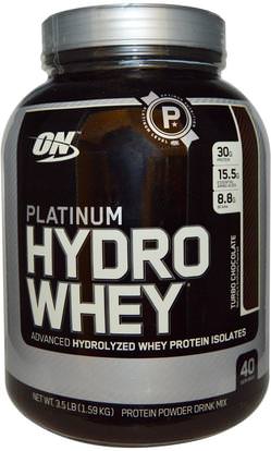 Optimum Nutrition, Platinum Hydro Whey, Turbo Chocolate, 3.5 lbs (1.59 kg) ,رياضات