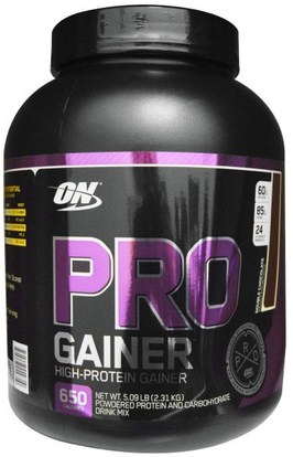 Optimum Nutrition, Pro Gainer, Double Chocolate, 5.09 lbs (2.31 kg) ,رياضات