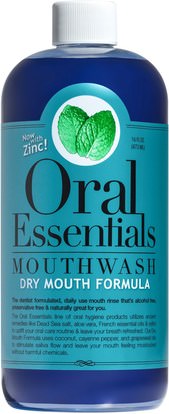 Oral Essentials, Mouthwash, Dry Mouth Formula with Zinc, 16 oz (473 ml) ,والصحة، وجفاف الفم، ورعاية الفم والأسنان