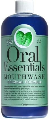 Oral Essentials, Mouthwash, Original Formula with Zinc, 16 fl oz (473 ml) ,والصحة، وجفاف الفم، ورعاية الفم والأسنان