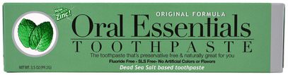 Oral Essentials, Toothpaste with Zinc, Original Formula, 3.5 oz (99.2 g) ,حمام، الجمال، شفهي، الأسنان، تهتم، معجون أسنان