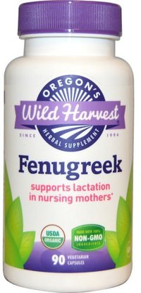 Oregons Wild Harvest, Fenugreek, Non-GMO, 90 Vegetarian Capsules ,الصحة، دعم السكر في الدم، الحلبة