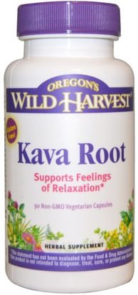 Oregons Wild Harvest, Kava Root, 90 Non-GMO Veggie Caps ,الأعشاب، الكافا الكافا