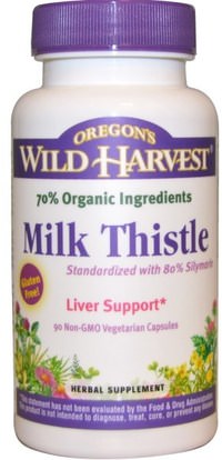 Oregons Wild Harvest, Milk Thistle, Non-GMO, 90 Vegetarian Capsules ,الصحة، السموم، الحليب الشوك (سيليمارين)