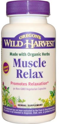 Oregons Wild Harvest, Muscle Relax, 90 Non-GMO Veggie Caps ,والمكملات الغذائية، والنوم