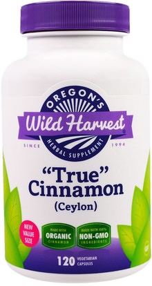 Oregons Wild Harvest, True Cinnamon (Ceylon), 120 Veggie Caps ,الأعشاب، القرفة استخراج