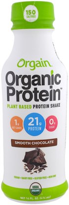 Orgain, Organic Protein Plant Based Protein Shake, Smooth Chocolate Flavor, 14 fl oz (414 ml) ,المكملات الغذائية، مشروبات البروتين