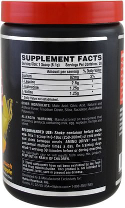 أورجين مسحوق البروتين، والمكملات الغذائية، والبروتين Nutrex Research Labs, Black Series, Amino Drive, Peach Pineapple, 8.6 oz (243 g)