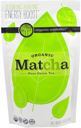 Organic Evolution, Organic Matcha, Pure Green Tea, 4.23 oz (120 g) ,المكملات الغذائية، مضادات الأكسدة، الشاي الأخضر، الغذاء، الشاي العشبية