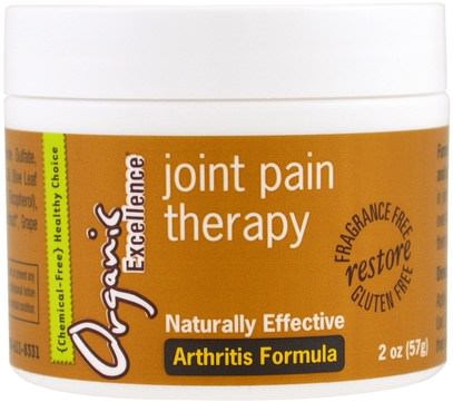 Organic Excellence, Joint Pain Theraphy, Arthritis Formula, Fragrance Free, 2 oz (57 g) ,والصحة، والعظام، وهشاشة العظام، والصحة المشتركة، والتهاب المفاصل
