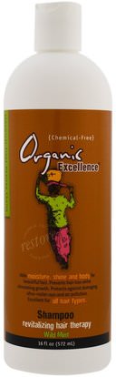 Organic Excellence, Shampoo, Revitalizing Hair Therapy, Wild Mint, 16 fl oz (572 ml) ,حمام، الجمال، الشعر، فروة الرأس، الشامبو، مكيف