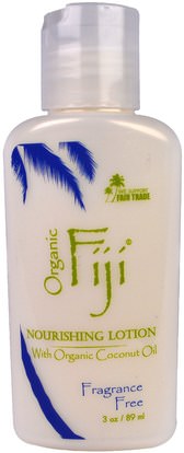 Organic Fiji, Nourishing Lotion, Fragrance Free, 3 oz (89 ml) ,حمام، الجمال، غسول الجسم