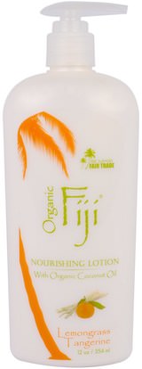 Organic Fiji, Nourishing Lotion, Lemongrass Tangerine, 12 oz (354 ml) ,حمام، الجمال، غسول الجسم