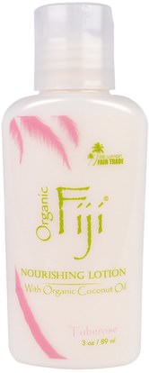 Organic Fiji, Nourishing Lotion, Tuberose, 3 oz (89 ml) ,حمام، الجمال، غسول الجسم