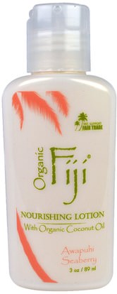 Organic Fiji, Nourishing Lotion with Organic Coconut Oil, Awapuhi Seaberry, 3 oz (89 ml) ,حمام، الجمال، غسول الجسم