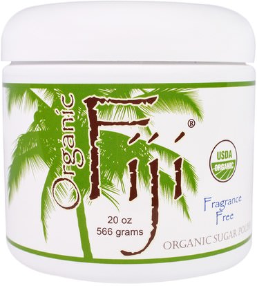 Organic Fiji, Organic Sugar Polish, Fragrance Free, 20 oz (566 g) ,حمام، الجمال، فرك الجسم