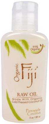 Organic Fiji, Raw Oil, Pineapple Coconut, 3 oz (89 ml) ,الصحة، الجلد، زيت التدليك