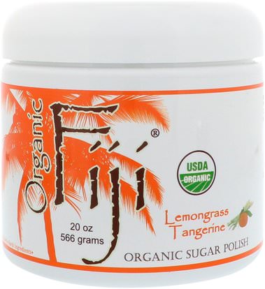 Organic Fiji, Sugar Polish, Lemongrass Tangerine, 20 oz (566 g) ,حمام، الجمال، فرك الجسم