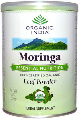 Organic India, Moringa, Leaf Powder, 8 oz (226 g) ,الأعشاب، المورينغا
