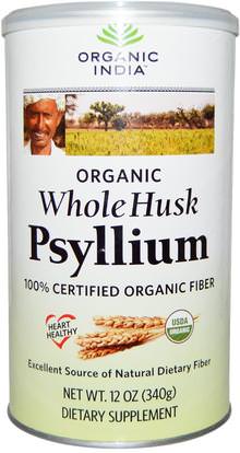Organic India, Psyllium, Whole Husk, 12 oz (340 g) ,المكملات الغذائية، والألياف