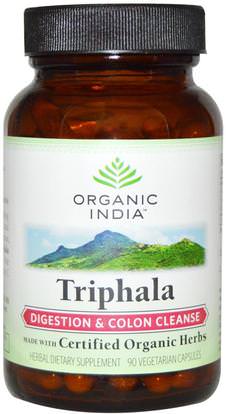 Organic India, Triphala, Digestion & Colon Cleanse, 90 Veggie Caps ,الصحة، السموم، تريفالا