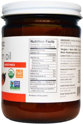 Herb-sa Nutiva, Organic Red Palm Oil, Unrefined, 15 fl oz (444 ml)