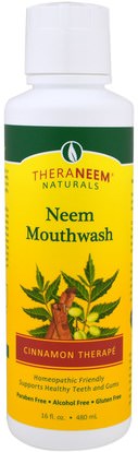 Organix South, Neem Mouthwash, Cinnamon Therape, 16 fl oz (480 ml) ,الجمال، حمام، عن طريق الفم، الأسنان، كير