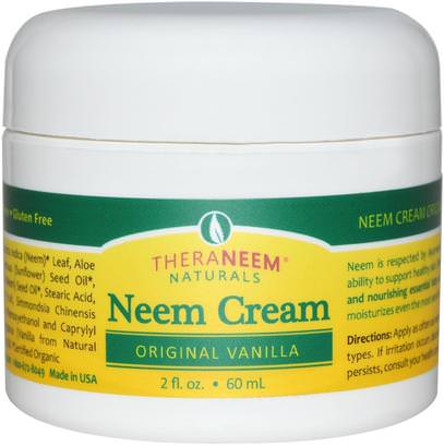 Organix South, TheraNeem Naturals, Neem Cream, Original Vanilla, 2 fl oz (60 ml) ,حمام، الجمال، يهتم الجسم، غسول الجسم