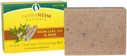 Organix South, TheraNeem Naturals, Neem Therap Cleansing Bar, Neem Leaf, Oil & Bark, 4 oz (113 g) ,حمام، الجمال، الصابون، الأعشاب