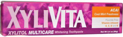 Organix South, XyliVita Multicare Whitening Toothpaste, Acai, 3.4 oz (96 g) ,حمام، الجمال، معجون أسنان