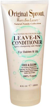 Original Sprout Inc, Leave-In Conditioner, For Babies & Up, 4 fl oz (118 ml) ,حمام، الجمال، الشعر، فروة الرأس، الشامبو، مكيف، مكيفات