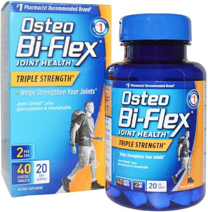 Osteo Bi-Flex, Joint Health, Triple Strength, 40 Coated Tablets ,والصحة، والعظام، وهشاشة العظام، والصحة المشتركة