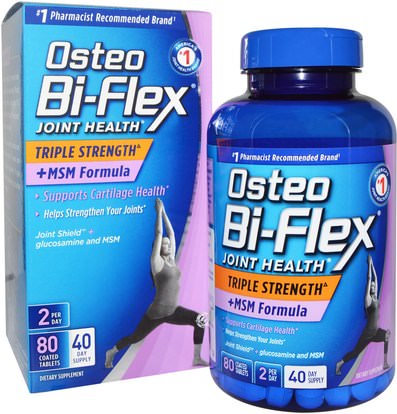 Osteo Bi-Flex, Joint Health, Triple Strength + MSM Formula, 80 Coated Tablets ,المكملات الغذائية، الجلوكوزامين، الصحة، العظام، هشاشة العظام، الصحة المشتركة