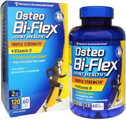 Osteo Bi-Flex, Joint Health, Triple Strength + Vitamin D, 120 Coated Tablets ,المكملات الغذائية، الجلوكوزامين، الصحة، المرأة، بوزويليا