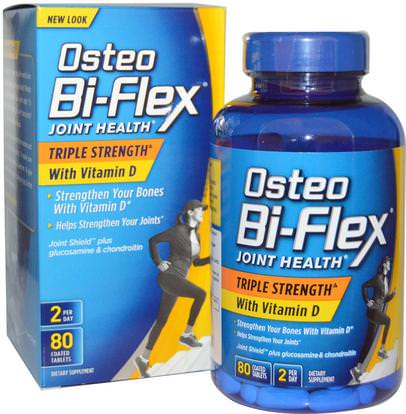 Osteo Bi-Flex, Joint Health, Triple Strength + Vitamin D, 80 Coated Tablets ,المكملات الغذائية، الجلوكوزامين، الصحة، المرأة، بوزويليا