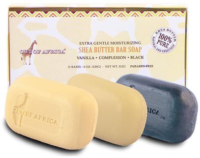 Out of Africa, Extra Gentle Moisturizing Shea Butter Bar Soap, 3 Bars, 4 oz (120 g) Each ,حمام، الجمال، هدية مجموعات، حمام هدية مجموعات، الصابون