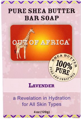 Out of Africa, Pure Shea Butter Bar Soap, Lavender, 4 oz (120 g) ,حمام، الجمال، الصابون، زبدة الشيا