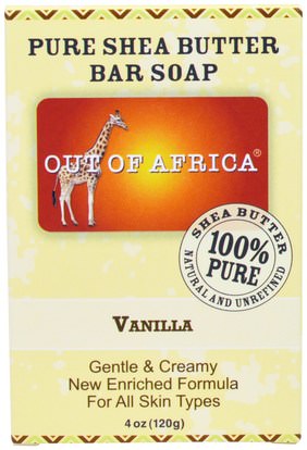 Out of Africa, Pure Shea Butter Bar Soap, Vanilla, 4 oz (120g) ,حمام، الجمال، الصابون