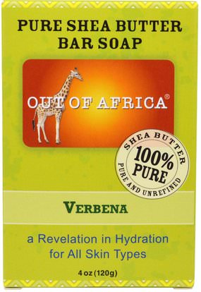 Out of Africa, Pure Shea Butter Bar Soap, Verbena, 4 oz (120 g) ,حمام، الجمال، الصابون