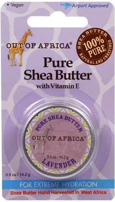 Out of Africa, Pure Shea Butter with Vitamin E, Lavender, 0.5 oz (14.2 g) ,حمام، الجمال، زبدة الشيا