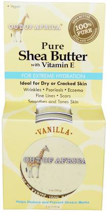 Out of Africa, Pure Shea Butter, with Vitamin E, Vanilla, 5 oz (142 g) ,حمام، الجمال، زبدة الشيا