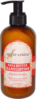 Out of Africa, Shea Butter Hand Lotion, Geranium, 8 oz (240 ml) ,حمام، الجمال، كريمات اليد، زبدة الشيا