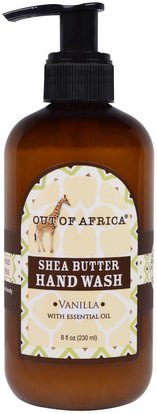Out of Africa, Shea Butter Hand Wash, Vanilla, 8 fl oz (230 ml) ,حمام، الجمال، الصابون