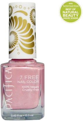 Pacifica, 7 Free Nail Color, Pink Crush, 0.45 fl oz (13.3 ml) ,حمام، الجمال، ماكياج، طلاء الأظافر